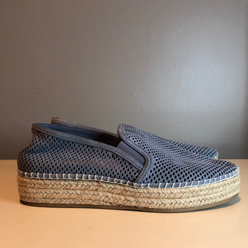 Steve Madden Flat Women's Shoes Blue Suede Wright Espadrille Platform Hal